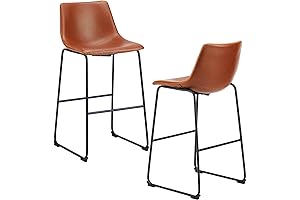 Set of 2 Modern Faux Leather 30 Inch Counter Height Bar Stools with Back