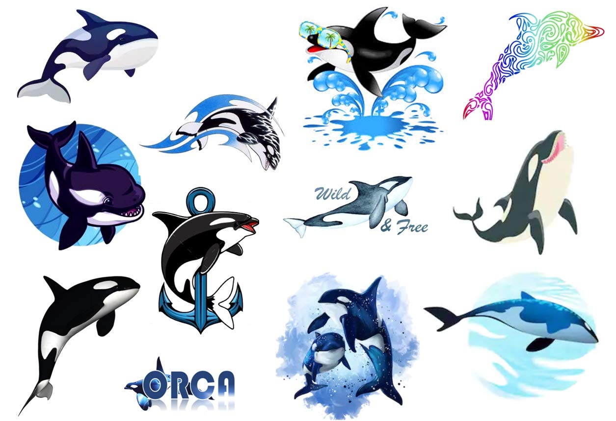 Orca Killer Whale Collection (Orca Killer Whale Temporary Tattoos)