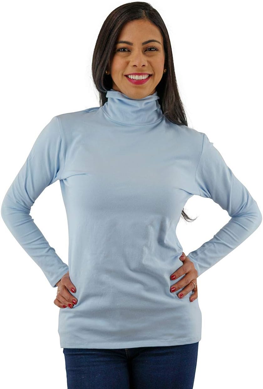 VF-Sport Top - Turtle Neck Top, Long Sleeve (Lt Blue, 1X)