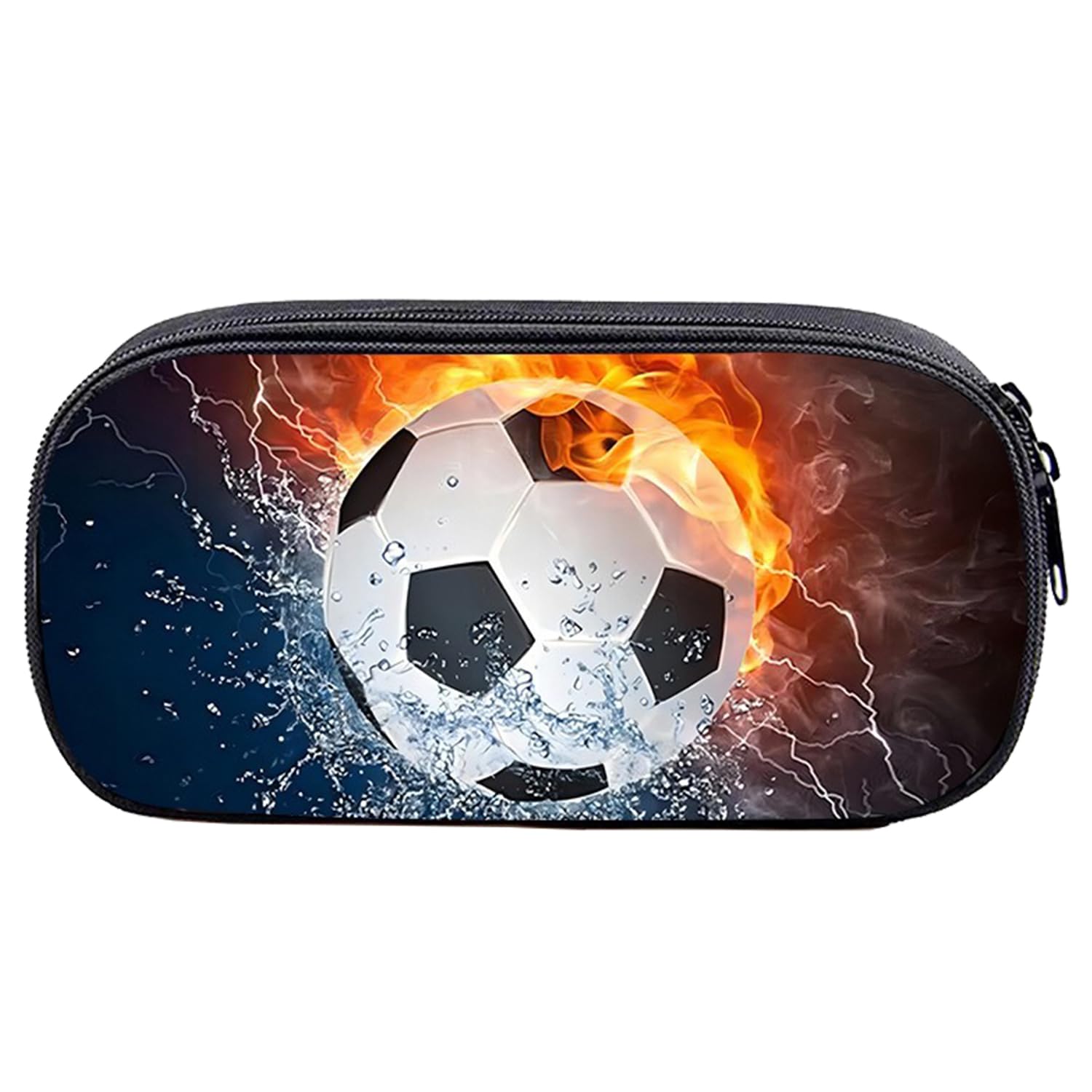 Nhemeylp Football Pencil Case Large Capacity Boys Pencil Case Bag Football Pouch Bag Football School Office Supplies Stationery Makeup Bag Storage Organizer for Students Girls Boys