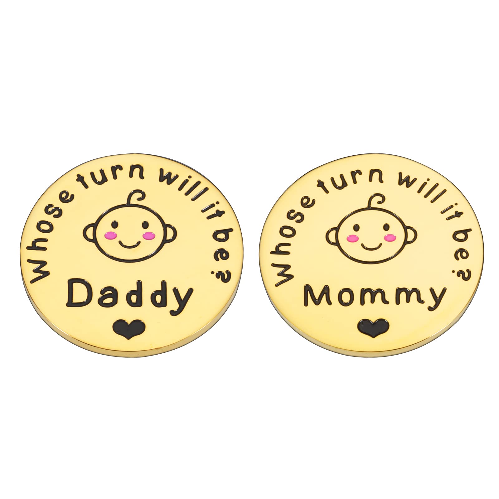 Fun New Parents Decision Coin Gifts for Mom Dad Baby Shower First Time Mommy Daddy to Be Newborn Baby Gift Pregnancy Birthday Fathers Mothers Day Christmas for Women Men Coin Present Double Sided