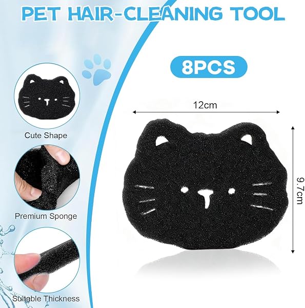 8 Boules Anti Poils Machine à Laver, Attrape Poils Machine a Laver Réutilisable, Enlève Poil d'Animaux Efficace, Accessoire Utile pour Lavage(Motif chat) - 2