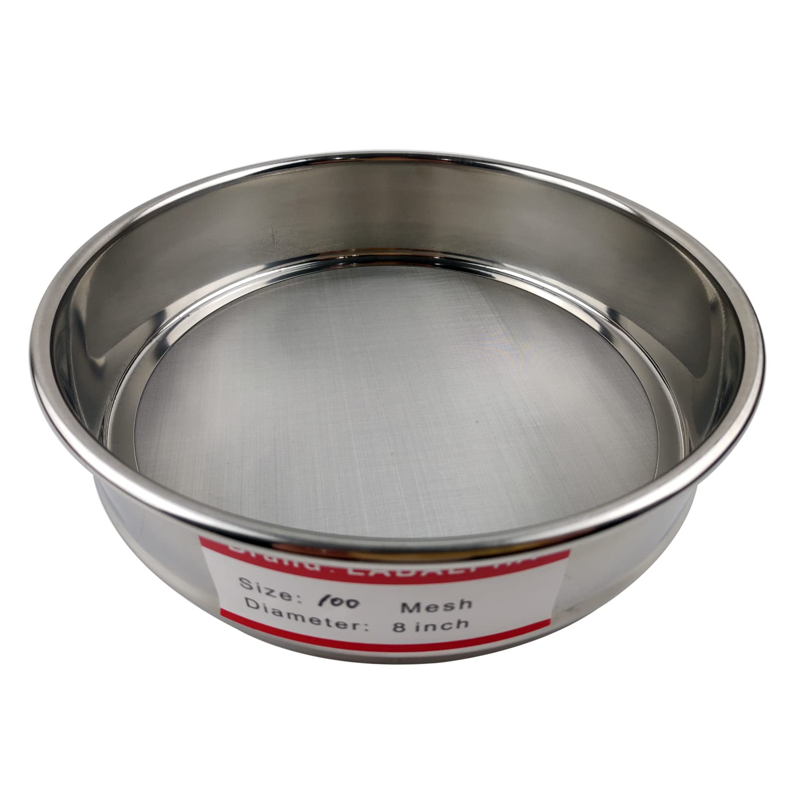 LABALPHA 100 Mesh Lab Sieves, 100 Mesh Test Sieve, 8'' Diameter, 304 Stainless Steel Wire Cloth (0.15mm)