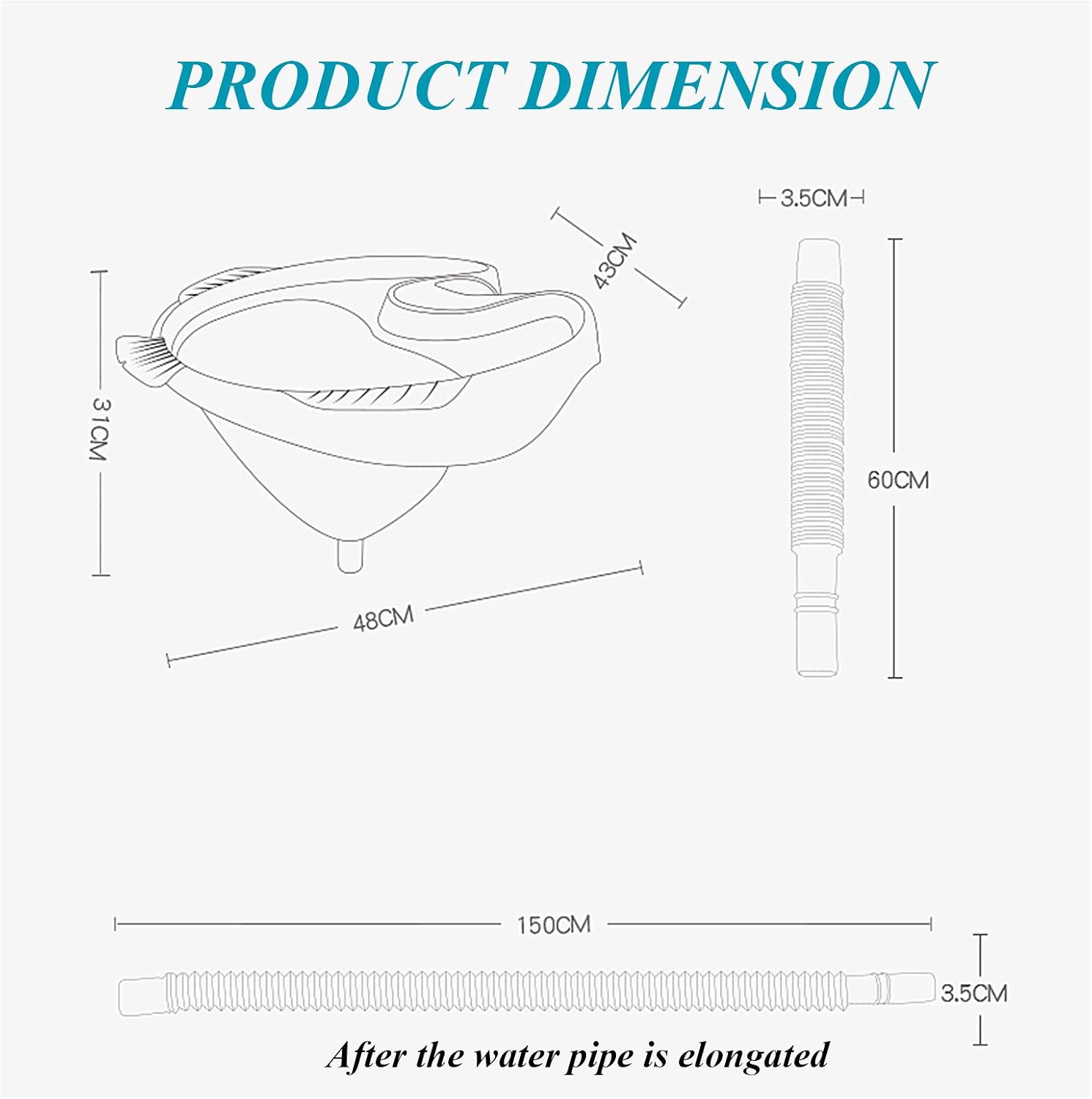 Portable Shampoo Basin, Foldable Washing Hair Tub for Elderly and Women Nursing Care Salon Home Spa