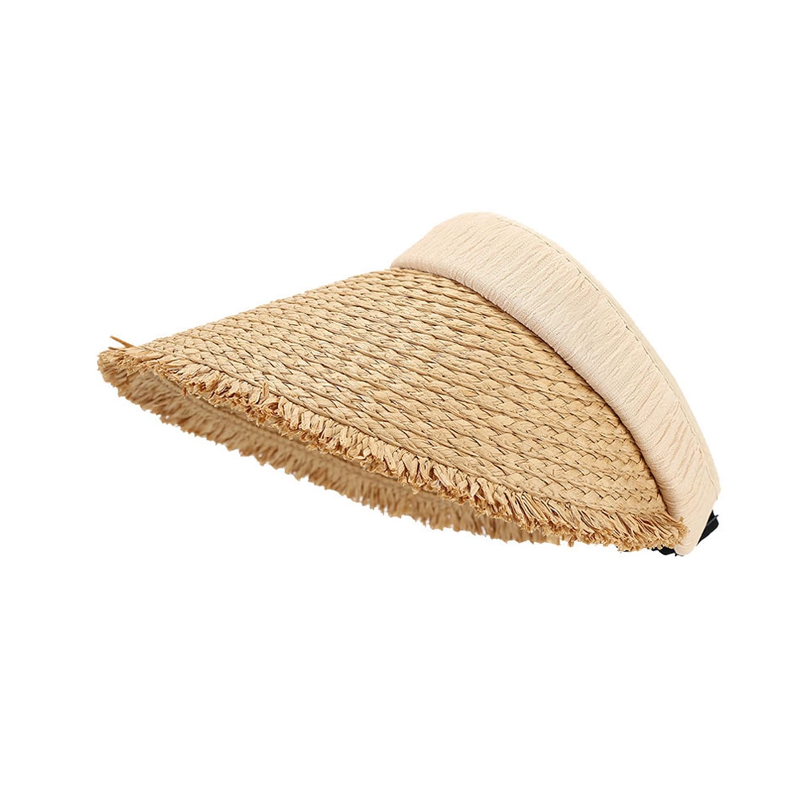matumou Hollow Top Hat, Foldable Braided Hat with UV, Breathable Design Wide Brim Hat for Summer Travel Outdoor Activities