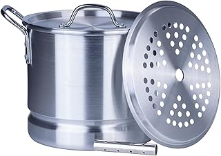 Commercial Vegetable Cornmeal Steamer,Seafood Crayfish & Crab Stock Pot Cookware 12-32