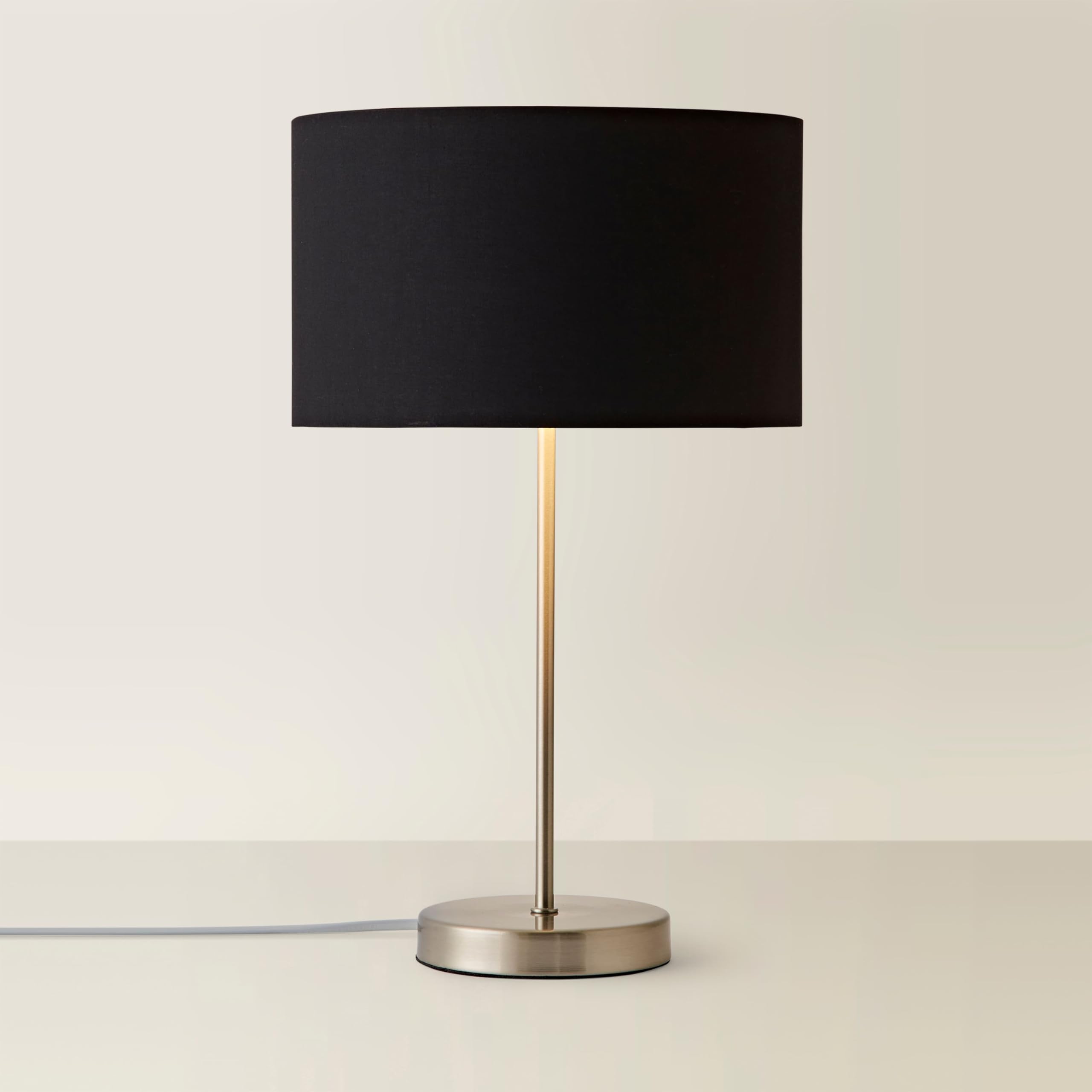 Valuelights Black & Chrome Shade | Charlie Brushed Chrome Stem Table Lamp With Black & Chrome Inner Shade | Table Lamps, Home Décor & Improvement Essential