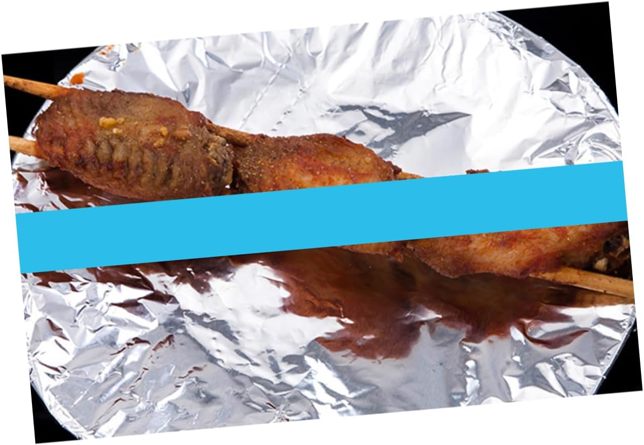 3 Rolls Aluminum Foil Bbq Baking Foil Paper for Roasting Grilling Cooking Multipurpose Heavy Duty Food Wrap Resistant to High and Low Temperatures