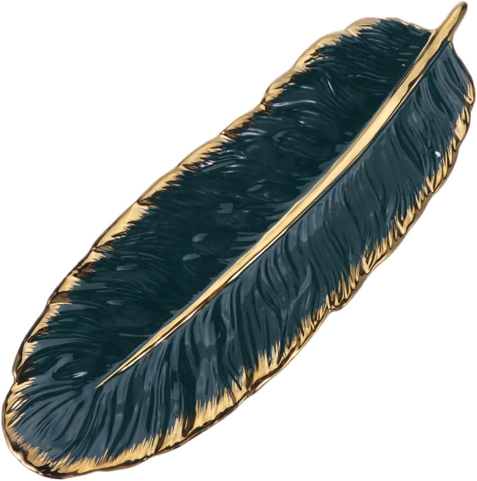 Zerodeko 1pc Ceramic Tableware Shape Plate Elegant Peacock Snack Tray for Steak and Fish for Parties and Celebrations Decorative and Functional Serving Dish