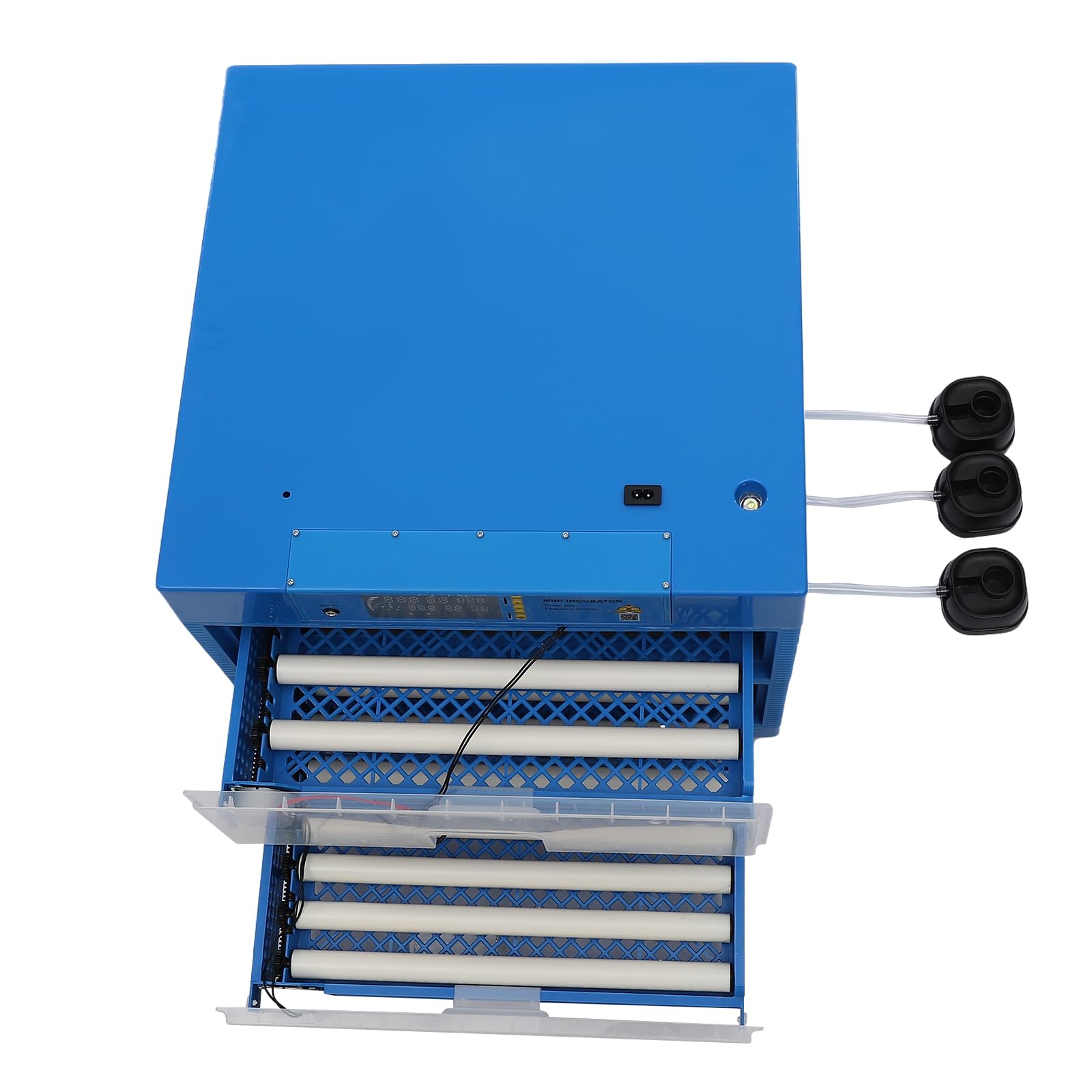 Incubadora automática de huevos con 128 huevos, incubadora digital de aves de corral, 0-99 ℃, incubadora multifunción completamente automática, 80 W, azul