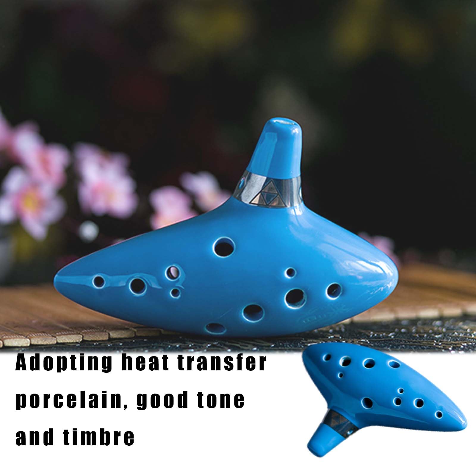 Zelda Ocarina en céramique 12 trous Alto C, ocarina en céramique pour instruments de musique, ocarina of Time, livré avec repose-main, housse en tissu, partition et corde, pour les amateurs