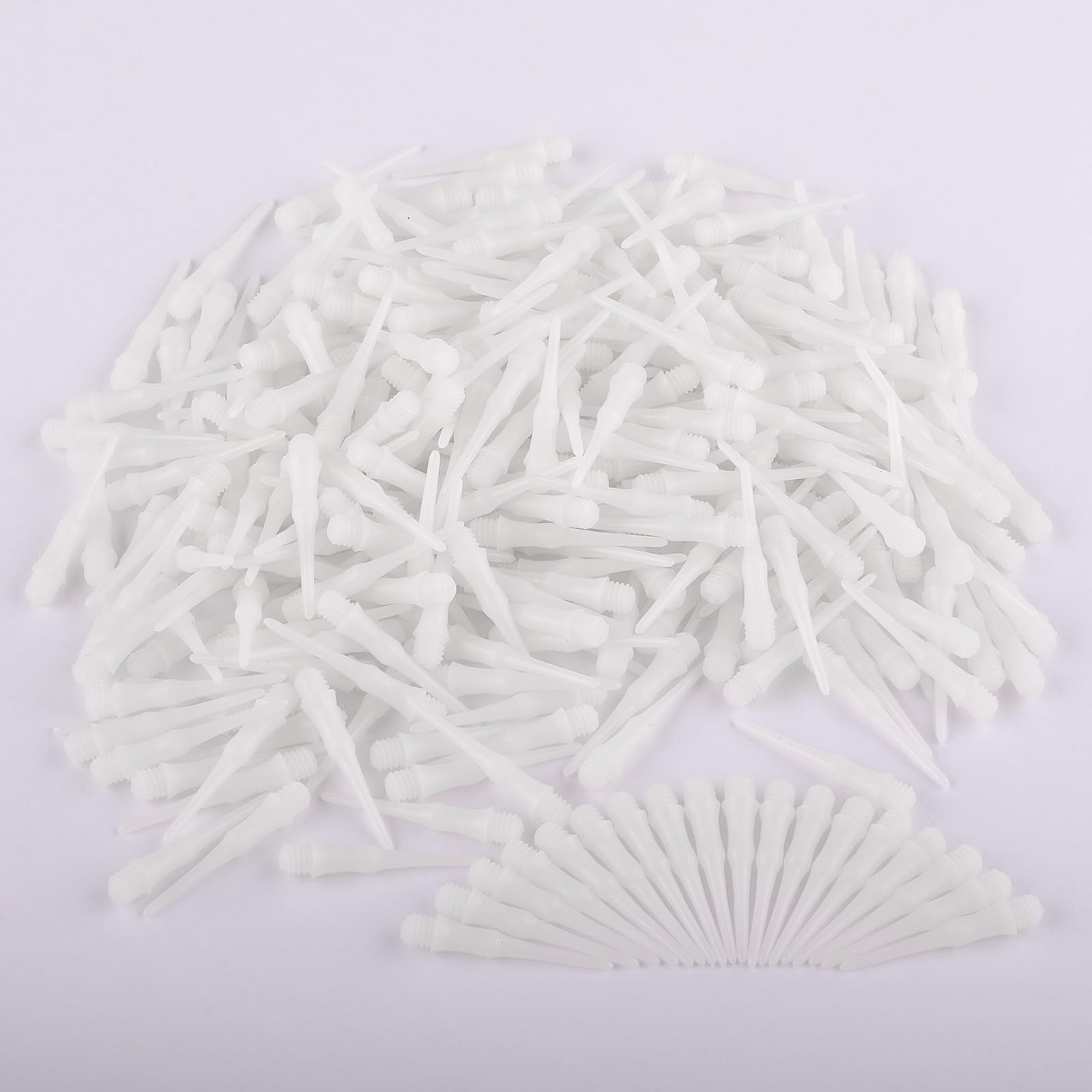 Deetenks Soft Dart Tips 2BA Thread Plastic Soft Tip Dart Points Soft Dart Tips Replacement Dart Accessories for Dartboard-White