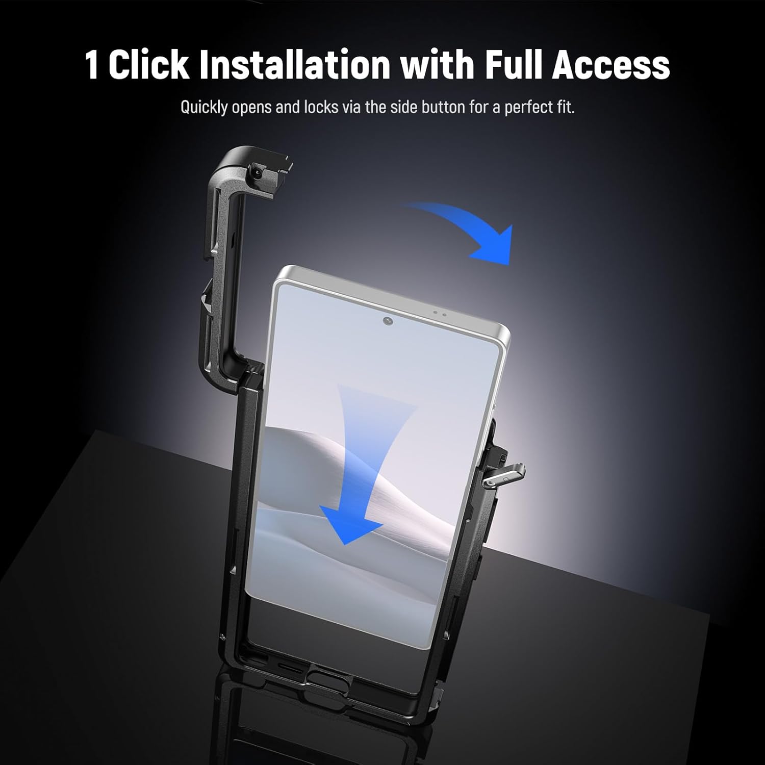 NEEWER PA082 S25 Ultra Phone Cage Holder for Recording Filming with 2X Handle, 67mm Filter Adapter, 17mm Lens Backplate, T Mount Adapter, Video Rig Stabilizer Compatible with Samsung Galaxy S25 Ultra