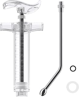 ZHIUGUZILLA-1 Pack Goats Syringe with Drench Nozzle Adjustable Dosage-20ML