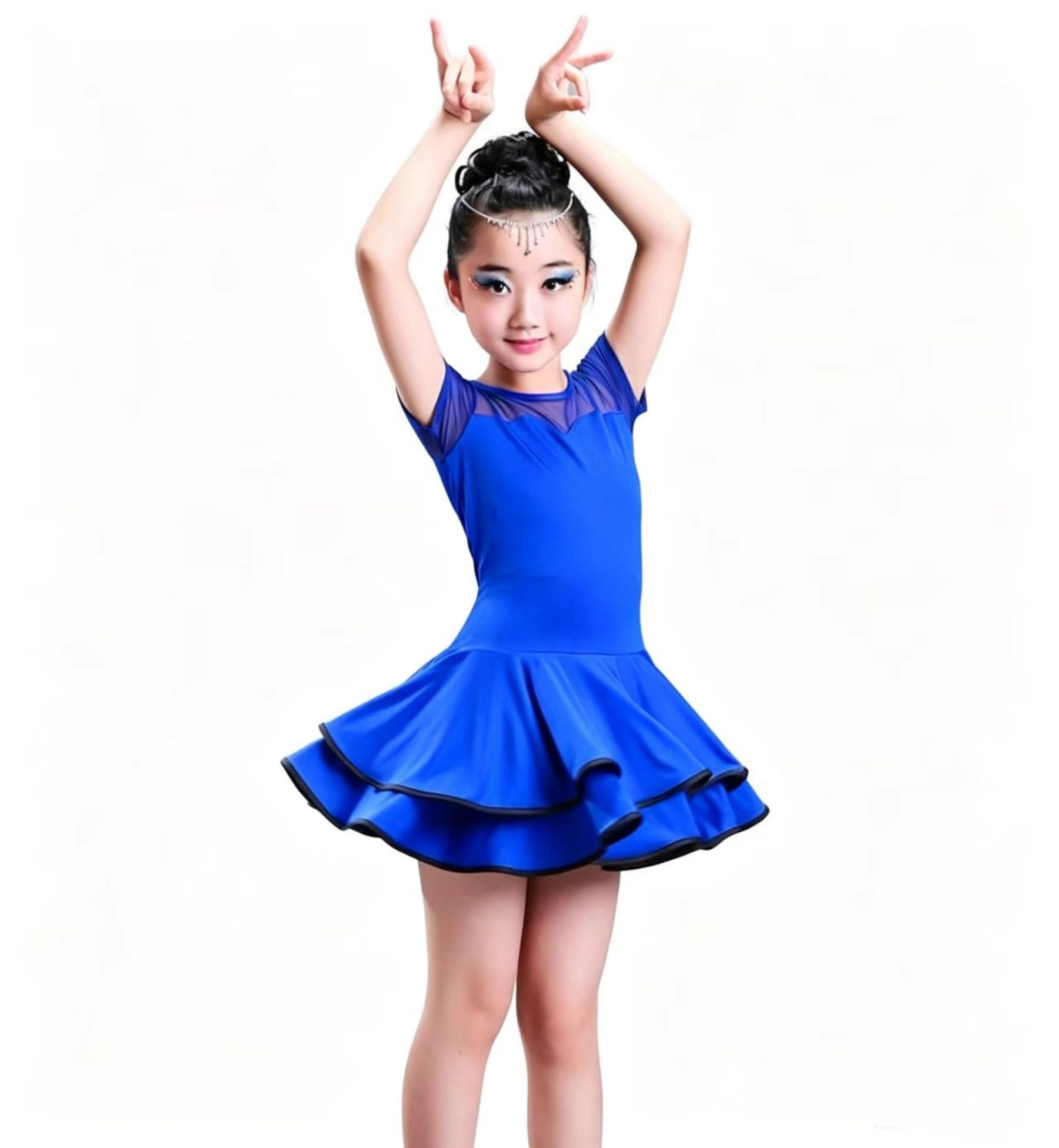 Vestito da Ballo Latino Ragazza Abbigliamento Danza da Sala - Gonna Svasata per Bambini Performance Cha Cha