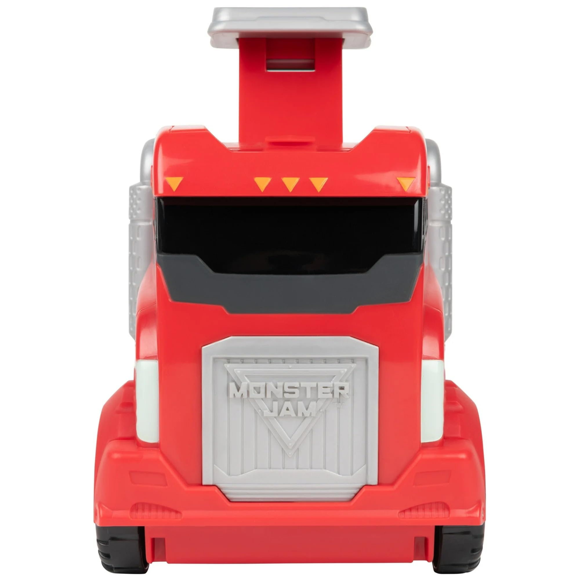 Monster Jam Set da gioco Launch & Go Hauler con esclusivo camion Max-D, trasporta fino a 8 Monster Truck, funzione Slam Launch, True Metal scala 1:64, giocattolo ufficiale per bambini dai 3 anni in su