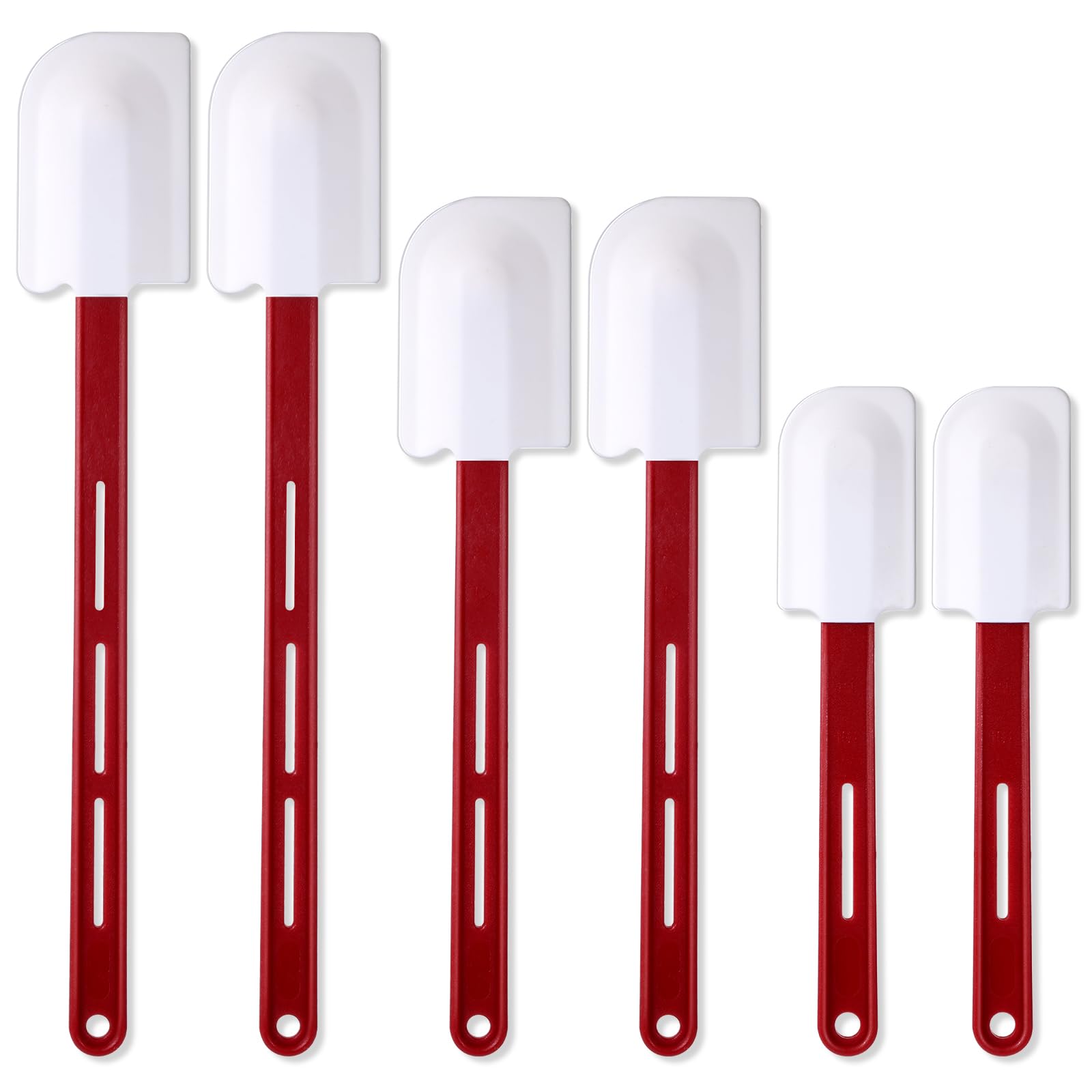 Norme 6 Pcs High Temp Silicone Spatulas Heat Resistant Rubber Spatula Commercial Silicone Scraper with Handle for Kitchen Cook Baking Mixing Utensil, Dishwasher Safe (10,14,16.5 Inch)