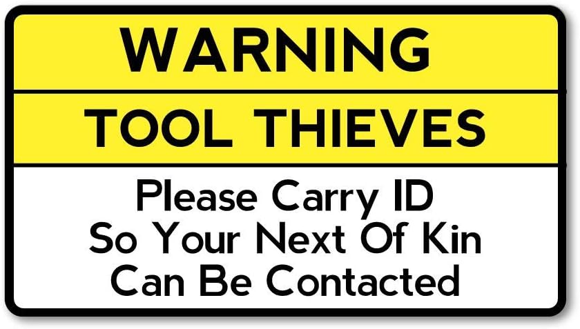 Tool Thieves Sticker Decal Tradies Hard Hat Funny Carpenter Toolbox