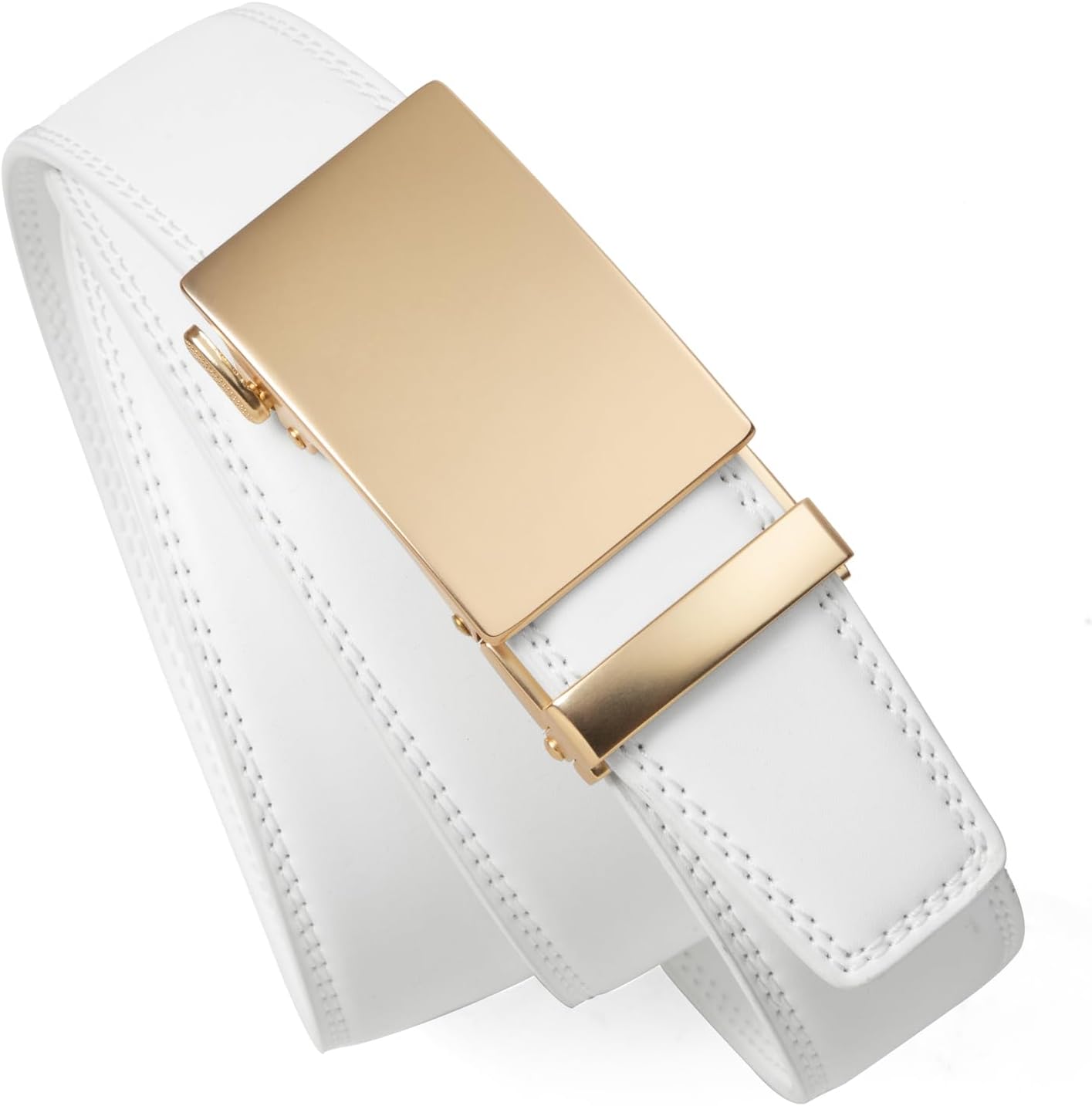 Founders & C Men's Ratchet Belt 1 3/8",Leather Dress Belt Adjustable with Click Sliding Buckle Trim to Exact Fit - Image 3