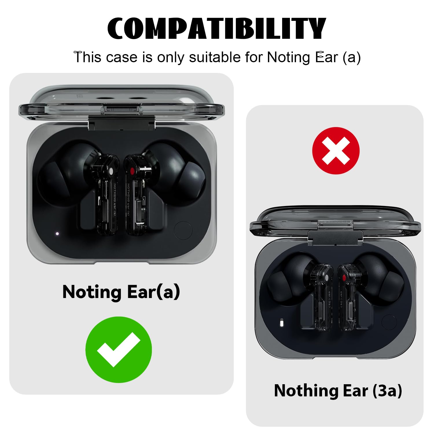 Nothing Ear 2024ブラック クリアケース付き Amazon.com: FIOPAZ for Nothing Ear (a) Clear Case with Keychain