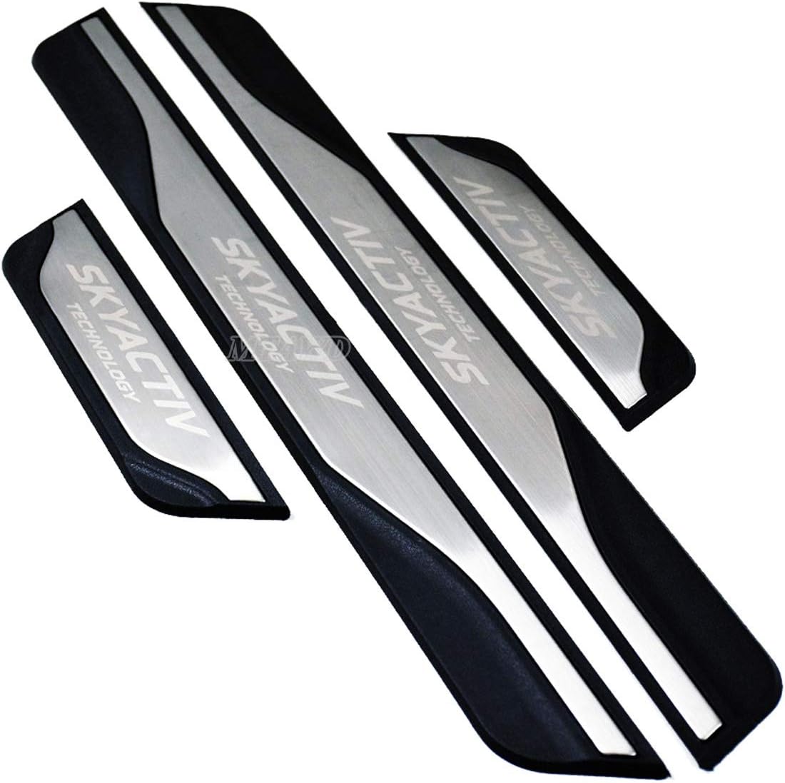 Stainless Car Door Sill Scuff Plate Guard Pedal Protector for Mazda 3 6 2014-2018