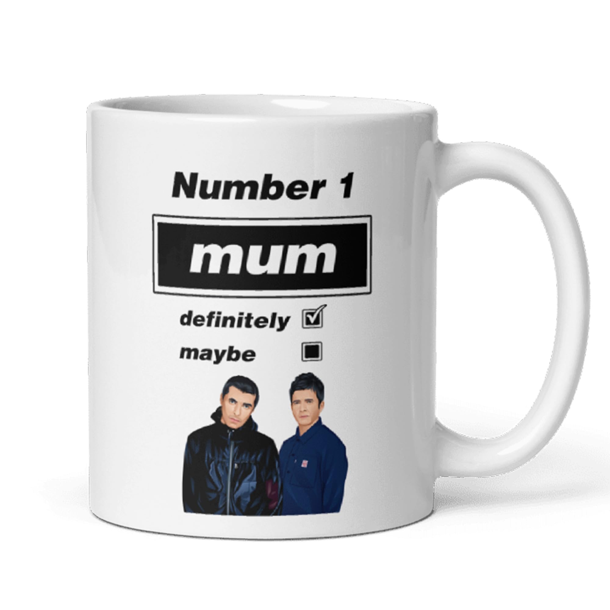 Confidently Quirky - Funny Oasis Fan White Mug for Mum, Number 1 Mum Definitely Maybe Oasis Mug, Music Fan Gift for Birthday or Christmas