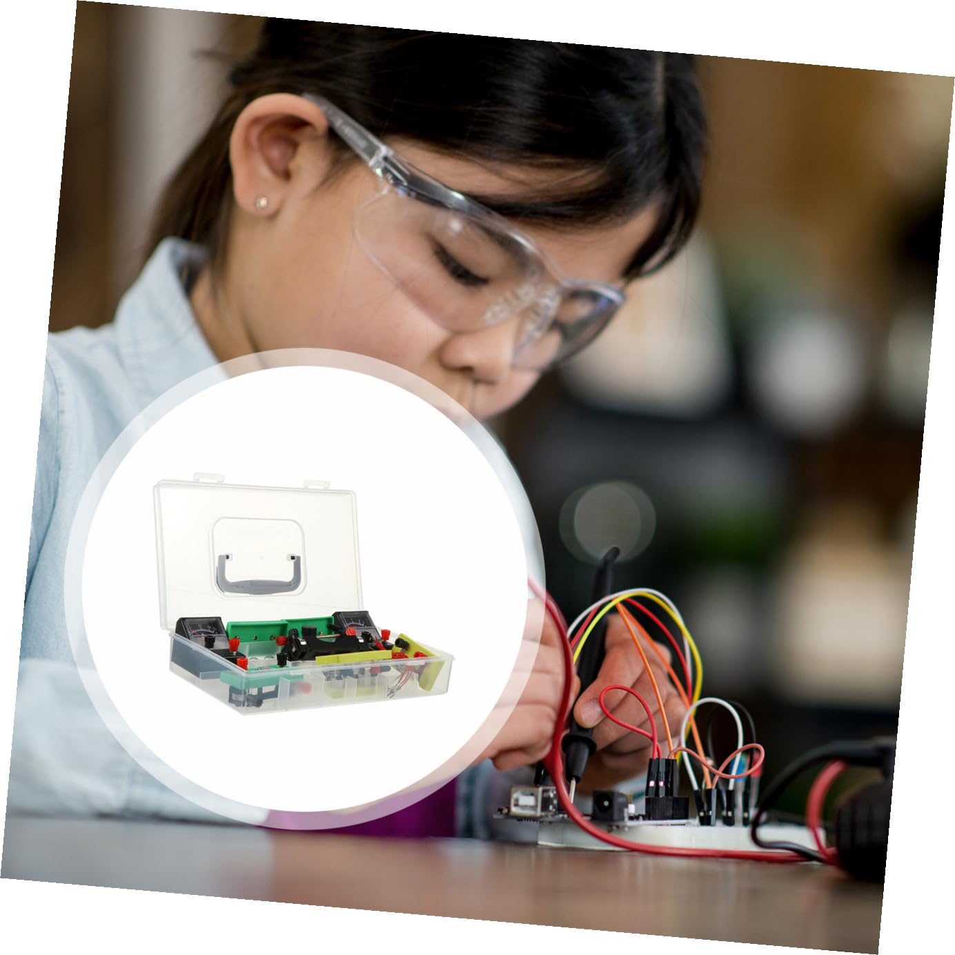 Abaodam Kit Expérimental d'Électricité Portable en PVC pour Étudiants Juniors, Outil Pédagogique de Physique pour Apprendre Les Bases de L'Électricité