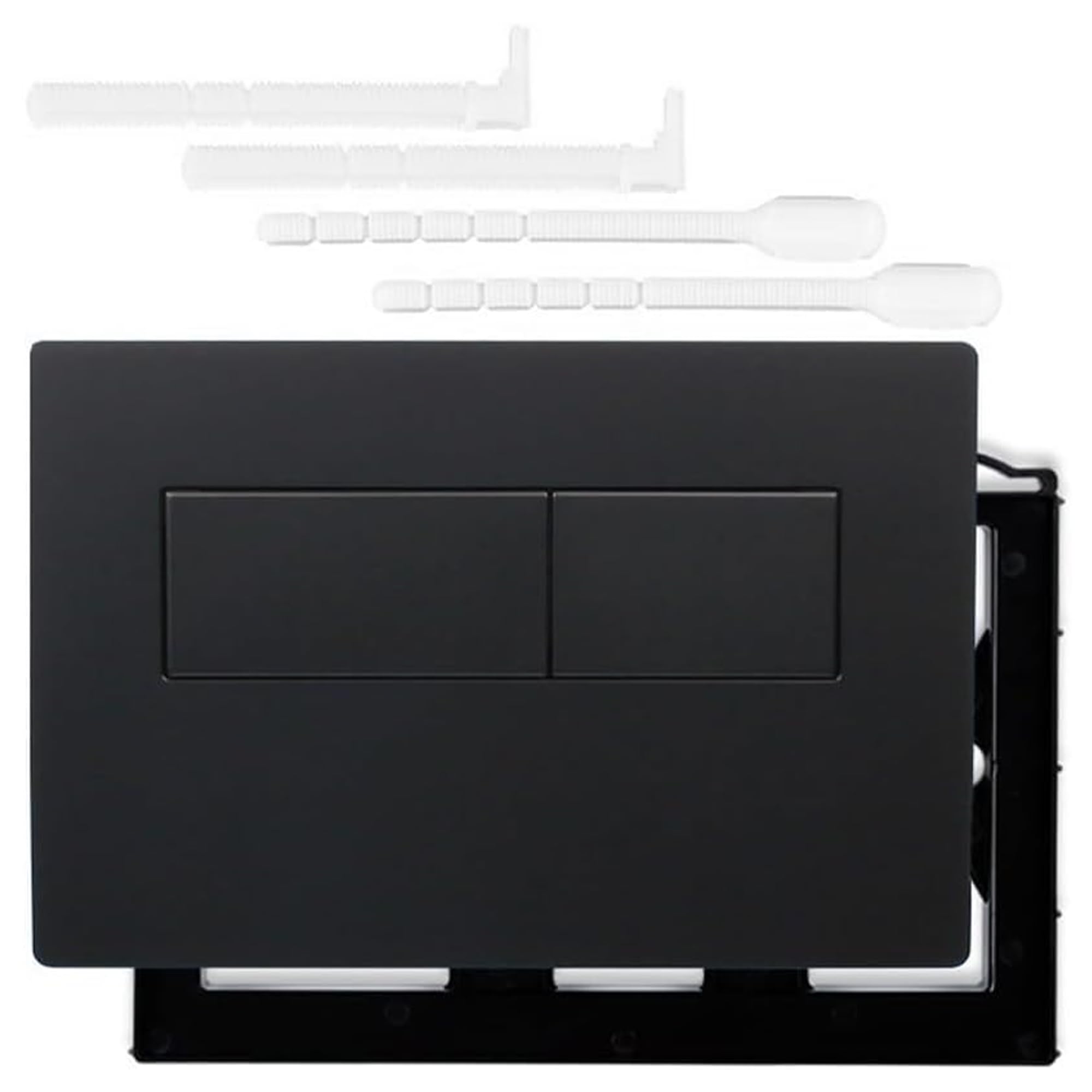 Xiciki Toilet Cistern Flush Plate, Toilet Flush Plate Black Replacement for Sigma 01/20/30/50 Series, UP300/UP320 Concealed Water Tank Panel, Dual Buttons
