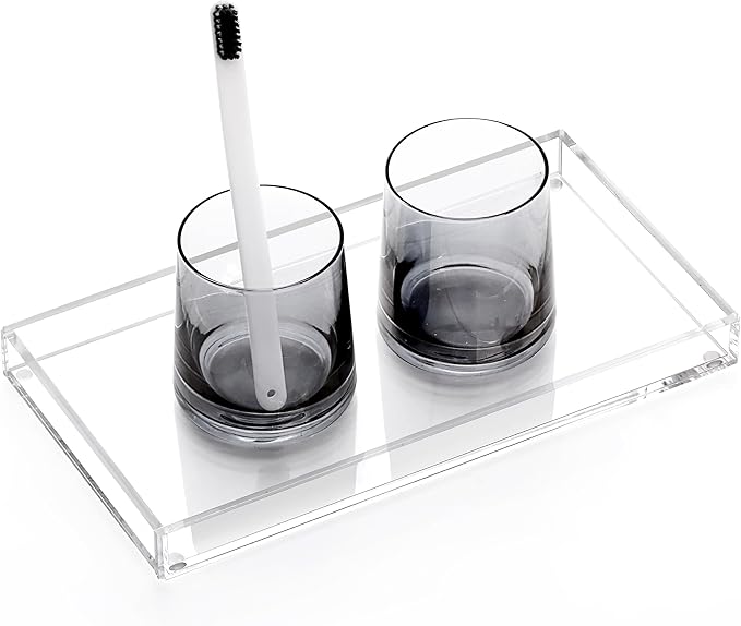 Bandeja organizadora acrílica para baño DINGHUO, clara miniatura 9