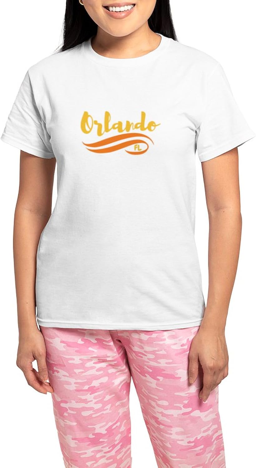CafePress Orlando FL Pajamas Women's Novelty Cotton Pajama Set, Comfortable PJ Sleepwear