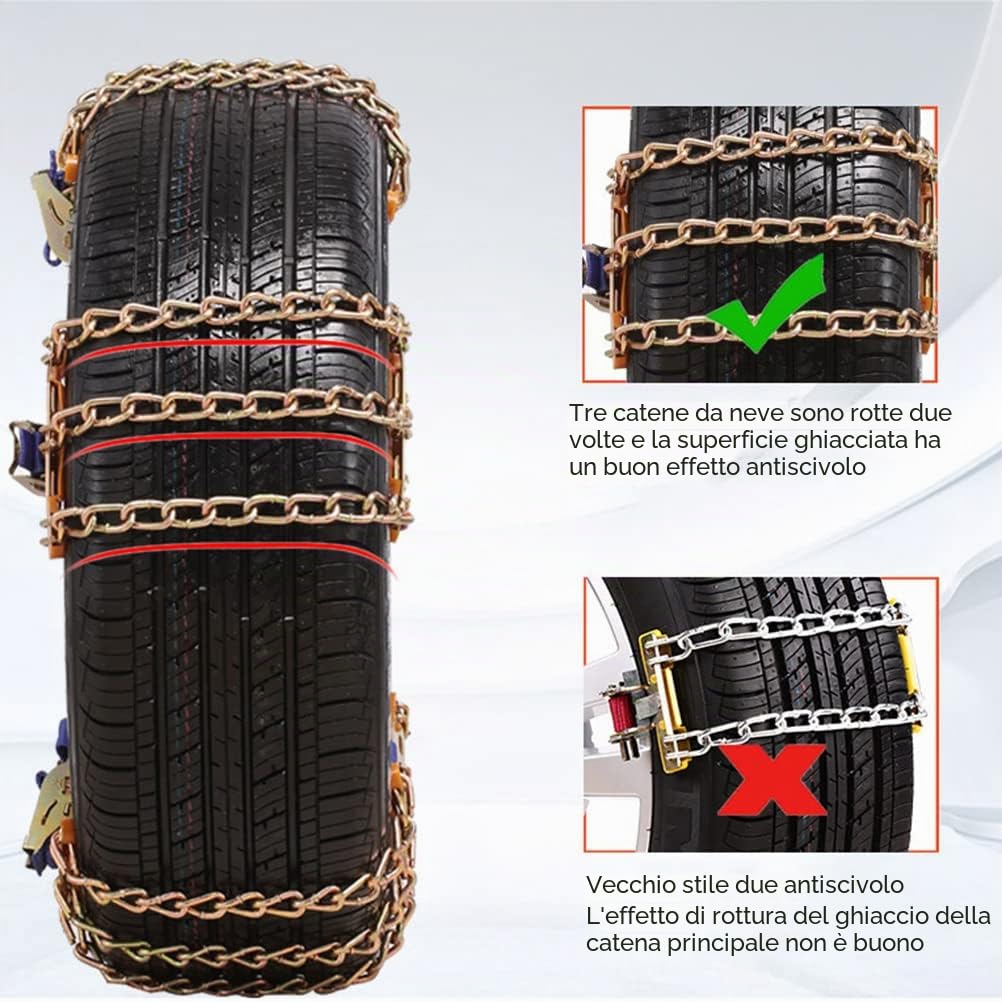 Catene da neve antiscivolo per auto SUV camion resistenti all'usura vestibilità sicura medie