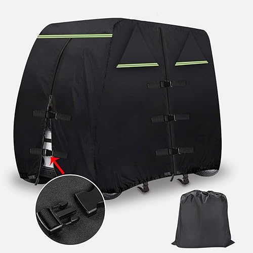 Miniatura 6 de Cubierta impermeable para carrito de golf 600D resistente tela Oxford de grado marino apto para 4 pasajeros 2 pasajeros Club CarEZGO