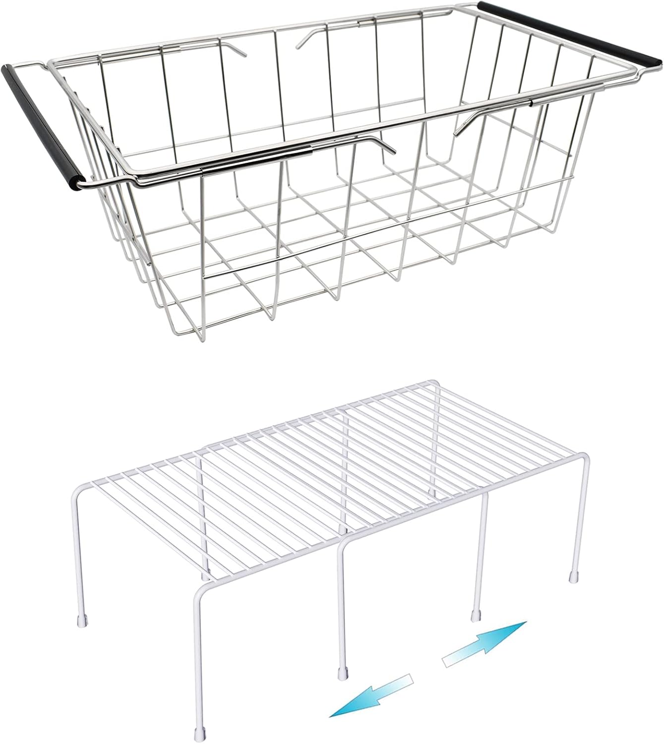 Chest Freezer Organizer Bin Expandable Wire Basket Storage, Shelf Organizer
