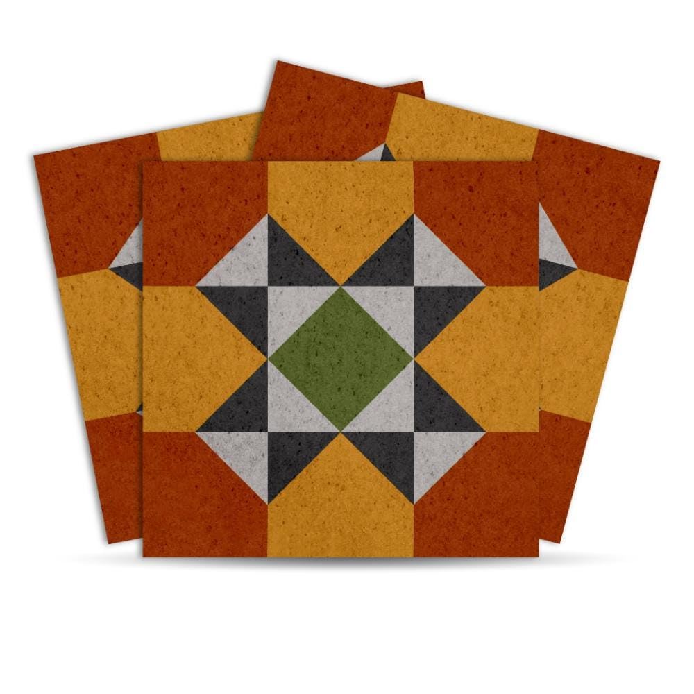 Mosaicowall Self Adhesive Vinyl Floor Tile Floor Tiles for Bedrooms, Living Room, Easy Installaion | Antiskid Flooring Tile FST086-8 X 8 Inches- 12 Pcs