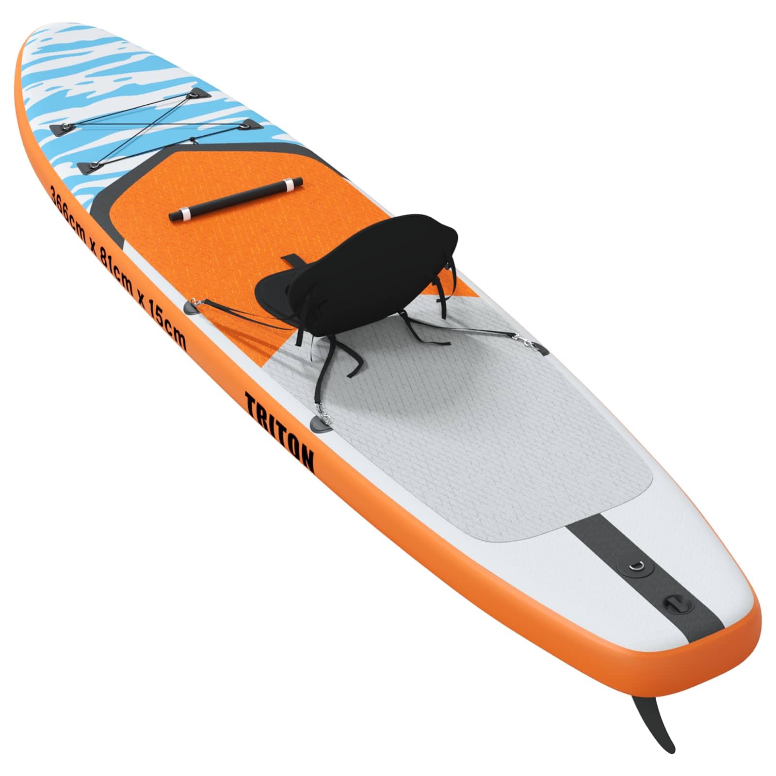 Mangloder - Tabla de surf con asiento 2 en 1 para deportes acuáticos, portátil, tabla de yoga y touring para río lago, incluye bomba, aleta, leash, mochila para adultos