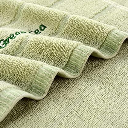 3-teiliges Handtuch-Set, Badetücher, Baumwolle, bestickte Buchstaben, grüne Strandtücher für Erwachsene (Farbe: A, Größe: 1 Stück) (B 1 Stück) – Bild 4