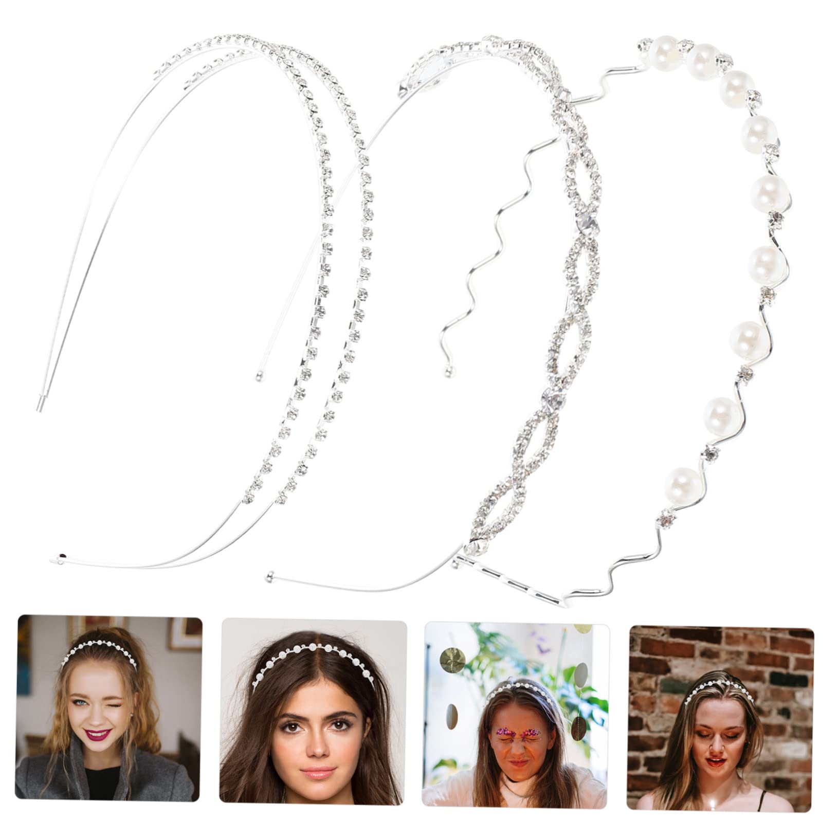 Healeved 12piezas Diademas De Cristal Flores y Perlas Tocado Para Novias De Accesorios De Moda Para Fiestas y Eventos Especiales