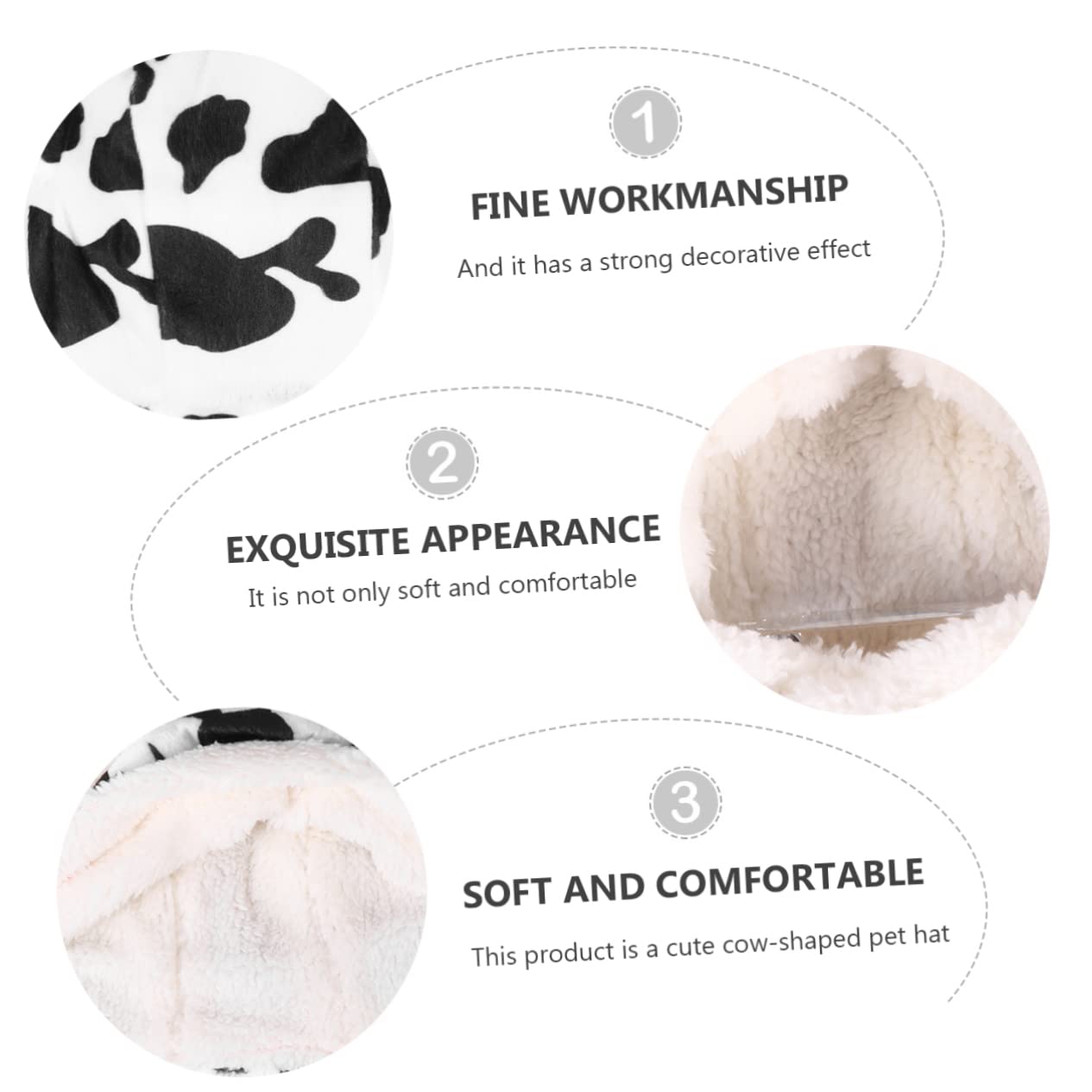 YARNOW Gorro De Peluche para Cosplay De Mascota Adorable Disfraz De Perro Forma De Vaca Suministros para Mascotas Adecuado para Fiestas De Disfraces