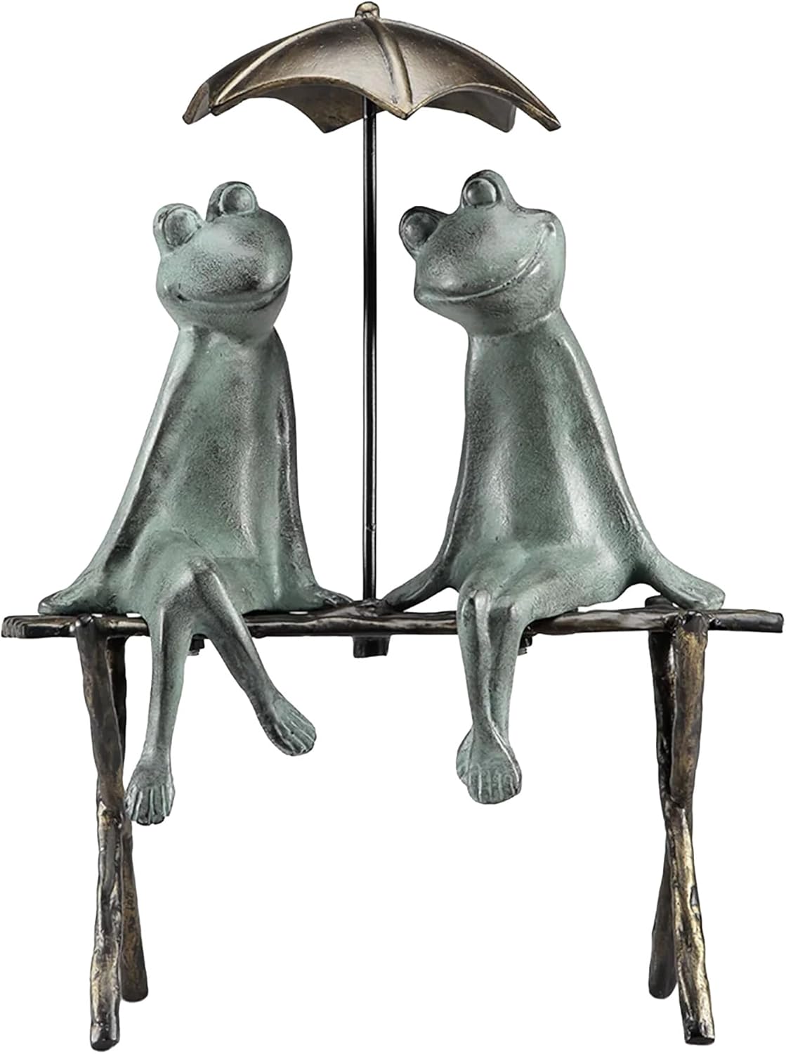 SPI Home Cast Aluminum Frog Lovers Garden Sculpture 18 Inches High