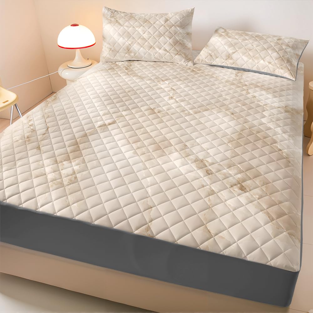 Morbuy Alèse Imperméable Matelassée (Marbre 9,180x200cm)