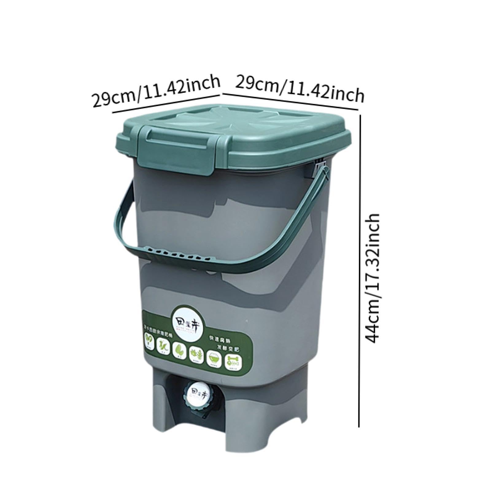 kowaku Seau à Compost avec Poignée, Poubelle pour La Maison et L'extérieur, L