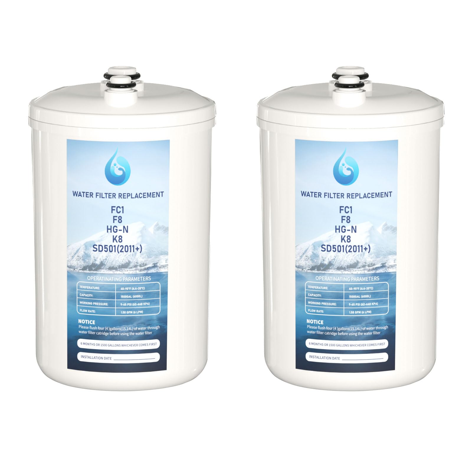 Photo 1 of FC1 F8 HG-N Water Filter Replacement Compatible with Enagic Leveluk F8 and HG-N Filters for K8 and SD501 (2011+), JRIV Machine Machines, 2 Pack