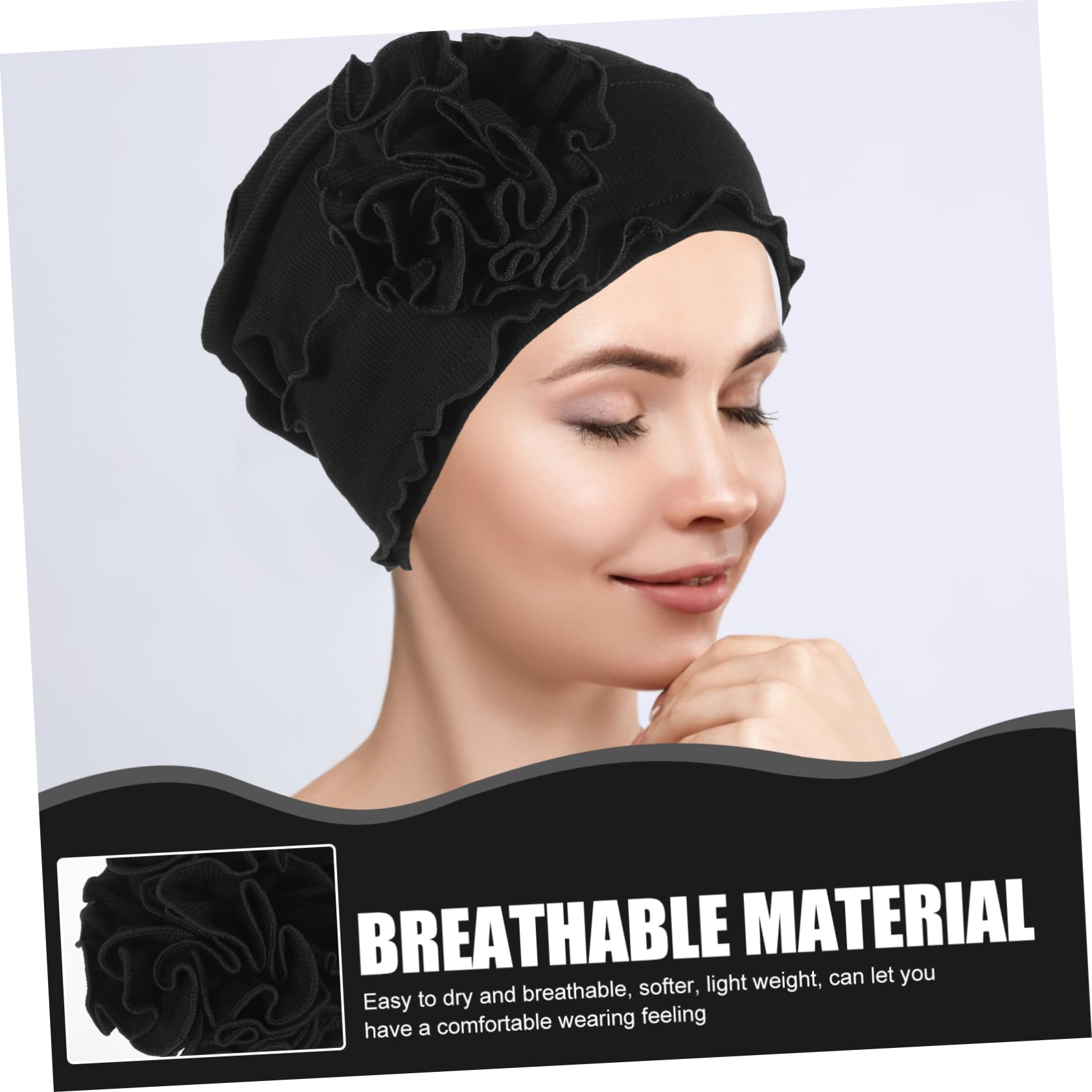 GALPADA 4piezas Sombrero Turbante De Mujer Flor para Quimioterapia Gorro Suave De Pérdida De Cabello Accesorio para Dormir y Confort Tratamientos Médicos