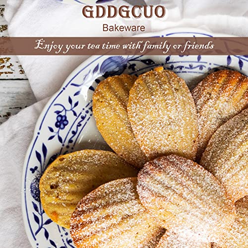 Gddgcuo 2 Pack Madeleine Pans, 6-Cavity Madeline Baking Pan, Non-Stick And Heavy Duty Shell Shape, Madeline Bakeware Mold For Oven Baking, Champagne Gold #TOP5