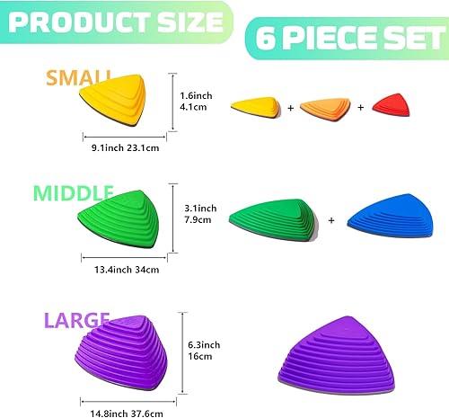 Miniatura 2 de OMNISAFE Stepping Stones para niños, juguete de piedras de lava de equilibrio para niños pequeños, bordes de goma antideslizantes y superficie de
