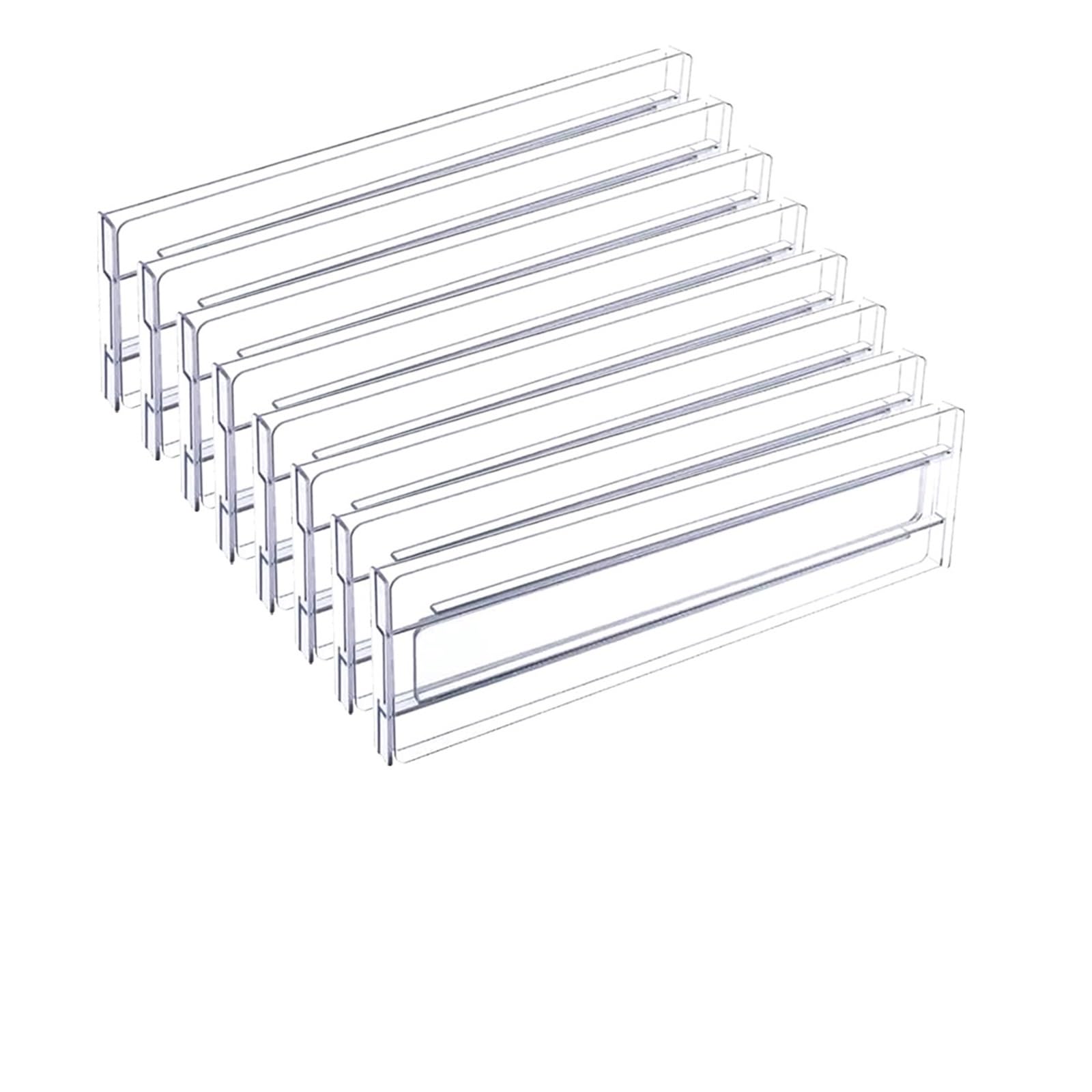 Generico Divisori for cassetti trasparenti regolabili espandibili for vestiti, utensili, cosmetici, contenitori for ufficio(8 Pieces)