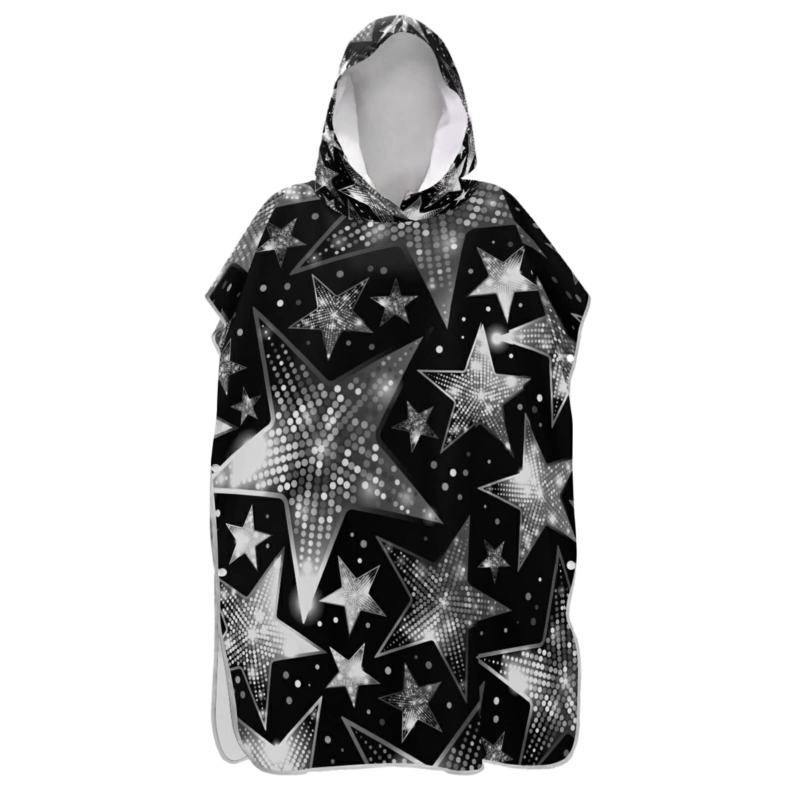 Poncho de surf noir avec capuche et poche, séchage rapide, en microfibre pour bain, plage, extérieur