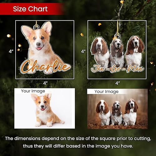 Vista 29 de SANDJEST Adornos personalizados de cerámica con foto personalizada para cachorros de primera Navidad 2024 para amantes de los perros, corazones