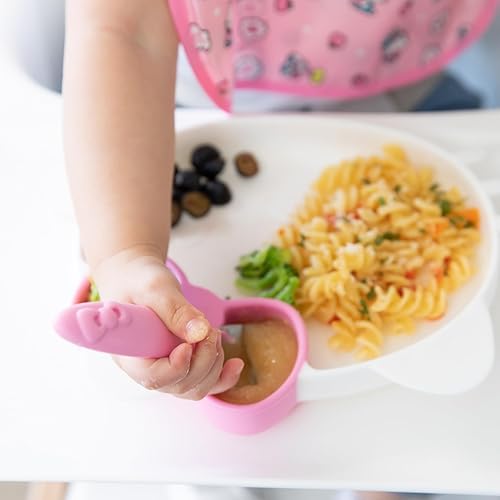 Vista 177 de Bumkins Juego de utensilios para bebé, cucharas de silicona para sumergir, autoalimentación, destete LED para bebés, aprendizaje de entrenador, A1