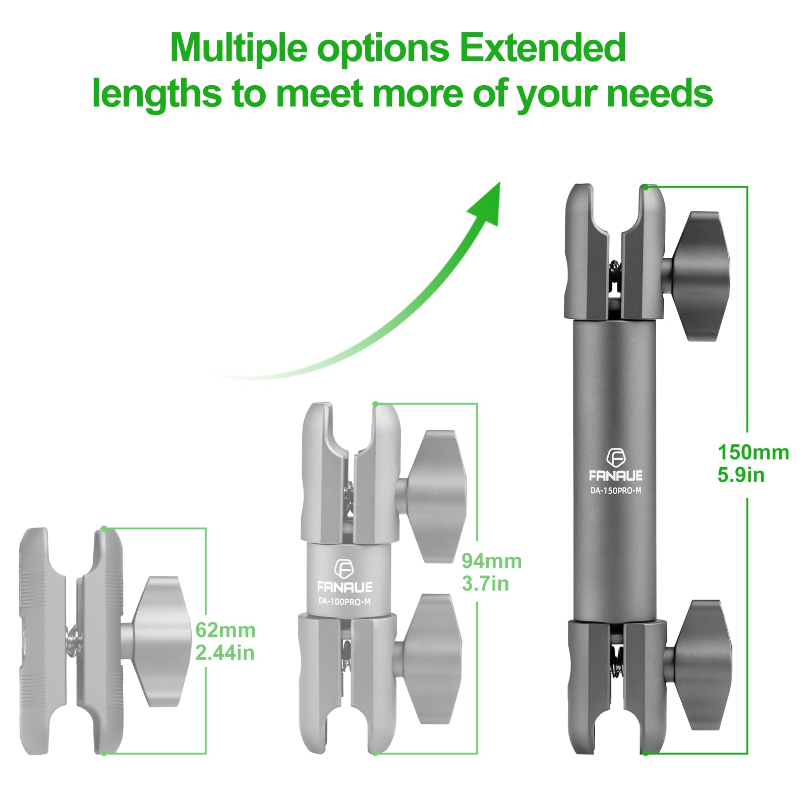 FANAUE Double Socket Arm 15cm Arm Compatible Mount 0.78